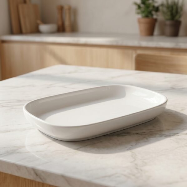 Ceramic Snack Plate Sectioned Serving Tray 1 Compartment Durable Modern Design | wholeds