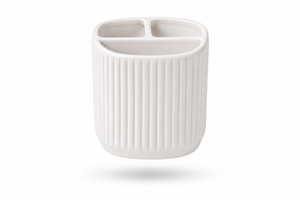 Ceramic Toothbrush Holder Cup Bathroom Organizer Durable Modern Design | wholeds