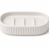 Ceramic Soap Dish Tray Non-Slip Bathroom Accessory Durable Modern Design | wholeds