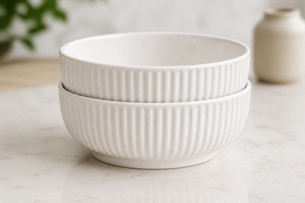 w4.4 Ceramic Soup Bowl Set of 2 Deep Serving Bowls 700ml Durable Modern Design | wholeds