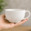 w5.4 Ceramic Tea Cup Set of 4 Elegant Handle Cups 200ml Durable Modern Design | wholeds