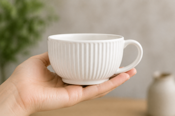 w5.4 Ceramic Tea Cup Set of 4 Elegant Handle Cups 200ml Durable Modern Design | wholeds