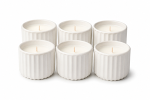 Ceramic Mini Candle Jar Set of 6 Bulk Gift Pack Decorative Home Scented Candles | wholeds
