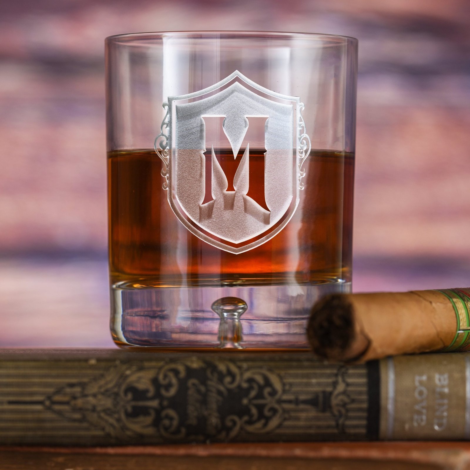 Jersey-llc Monogrammed Initial Whiskey & Scotch Glasses