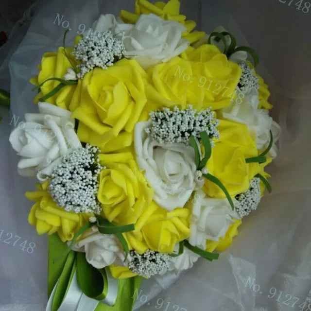 Artificial Rose Wedding Bouquet 24 Heads Romantic Bridal Hand Holding Flowers 26cm - Image 14