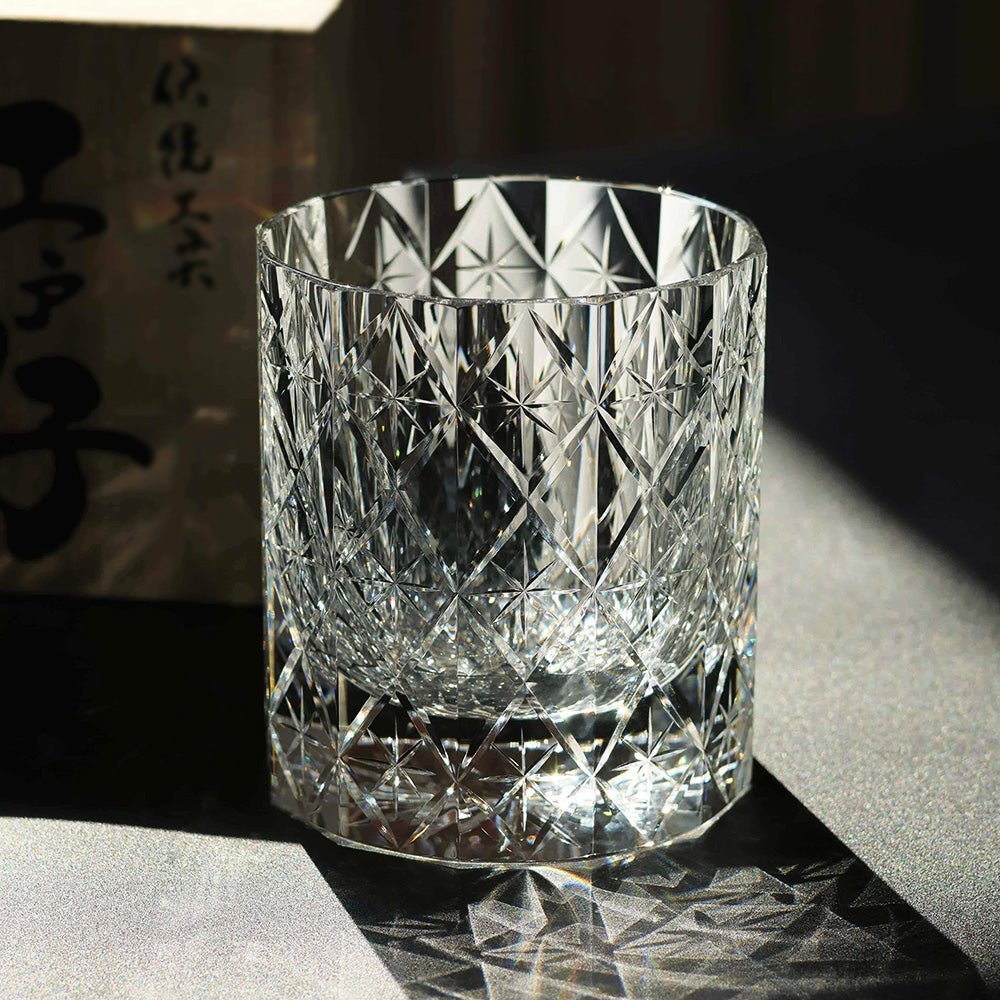 Edo Kiriko Handcrafted Stellar Prism Crystal Whisky Glass - Image 5