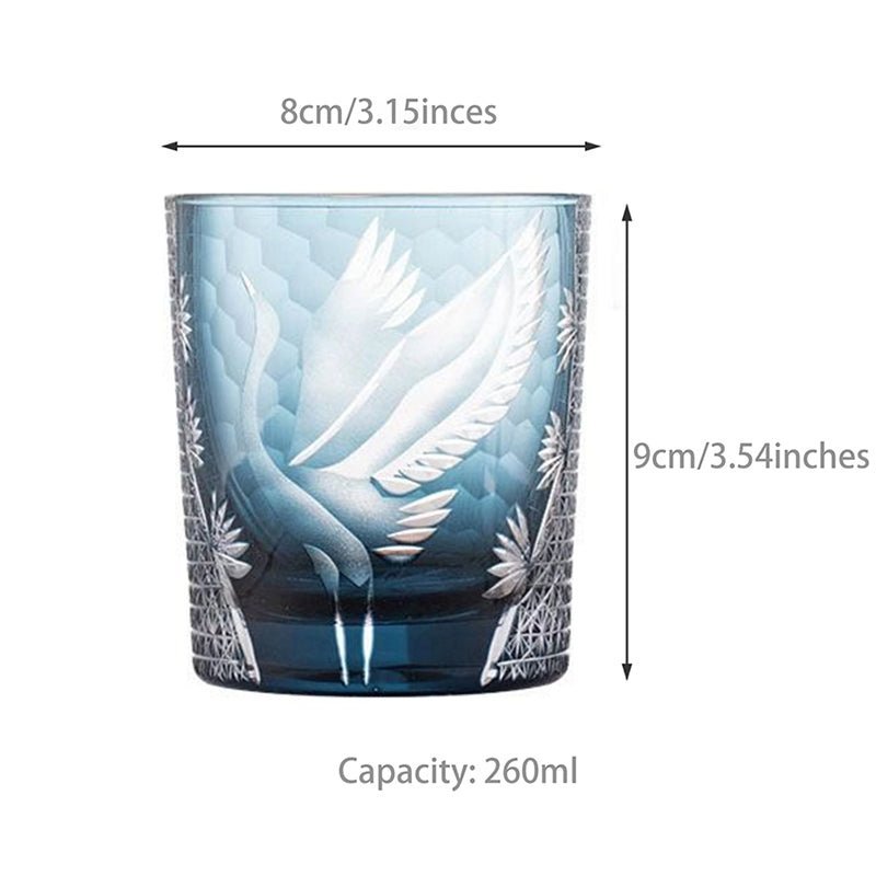 Edo Kiriko Handcrafted Pine & Crane Crystal Whisky Glass - Image 11